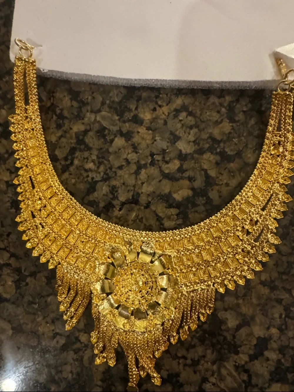 Bollywood Indian Gold Tone Necklace and Earring Set